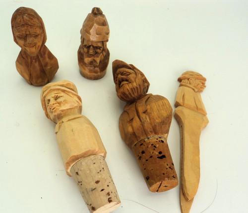 vintage carved figure bottle stopper