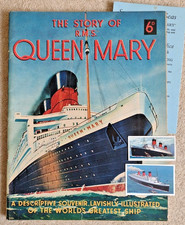 1936  The Story of RMS Queen Mary  + Ford blotting paper insert, cigarette cards