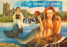 MIXED CORNISH  POSTCARDS  MERMAIDS OF ZENNOR CONTINENTAL SIZE GD PLUS