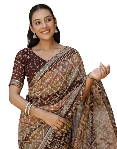 Women georgette bandhani - georgette,