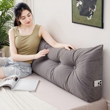 1.5/1.8m Large Triangular Wedge Headboard Bolster Support Pillow for Bed Sofa