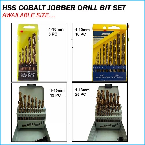 Drill bit set cobalt jobber - drill,