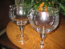 PAIR VINTAGE HEAVY GAUGE GIANT WINE GLASSES - 750 ml TO BRIM