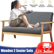 2 Seater Wooden Sofa Armchair