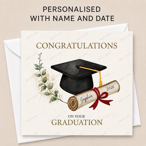 Personalised graduation card - personalised,