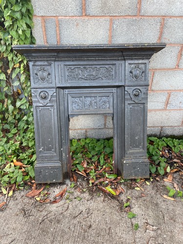 Large cast iron fireplace - iron,