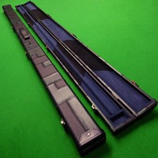 1PC SNOOKER CUE CASE / POOL CUE HARD CASE - BLACK & GREEN PATCHWORK - RIVETED