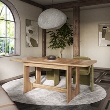 Furneo Teramo - Oak Halifax, modern Extending Dining Table, 140cm - 200cm