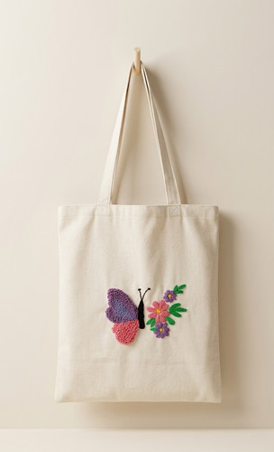 Handmade embroidered butterfly - embroidered,