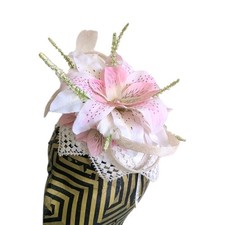 Floral Fascinator Pink & White