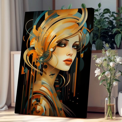 Art deco woman modern - woman, canvas