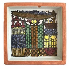 Vintage Karneval Dish Stig Lindberg Gustavsberg Studio Sweden Swedish Square