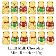 Lindt Milk Chocolate Mini Teddy Bears Reindeer Santa Snowman Christmas Treat 10g