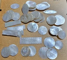 66 Antique Georgian 1800s Mother of pearl sewing needlework thread winders