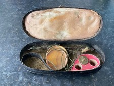 Antique Georgian  Pocket Jewellers Balance Scales in Metal Case