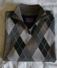 Ballantrae Edinburgh S  Half Zip Melange Diamonds Jumper. BRAND NEW .