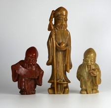 3 Vintage Hand Carved