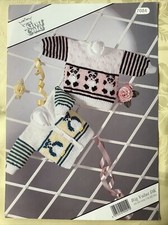 King Cole pattern 7084. Owl and Panda Intarsia sweater, DK 16-20" NEW, old stock