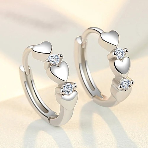 Dainty heart hoop earrings - dainty,