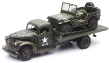 New Ray 1/32 1941 Chevrolet Military Flatbed Truck w/Willys Jeep (Die Cast)