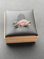 9ct White Gold  Pink Sapphire