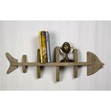 66cm Fishbone Wall Shelf Wooden Decor Storage Fish Bones Shelf Driftwood Rustic