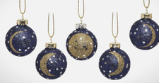 2 Sets of 5 Mini Christmas Tree Baubles from Sass and Belle. Phases of the Moon!