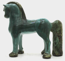 Interesting Modernist/Early 20th Century Turquoise Glazed Terracotta Horse