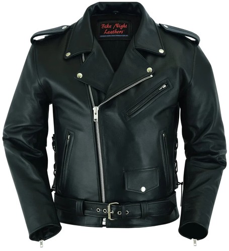 Men black motorcycle leather - men's,