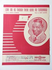 Nat King Cole sheet music Love Me Though There Were No Tomorrow   piano ukulele