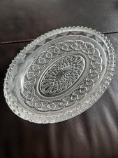 Stunning Oval Pressed Glass Lozenge Patten Serving Dish