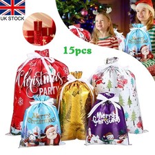 15X Extra Large Christmas Sacks Reusable Drawstring Wrap Present Gift Party Bags