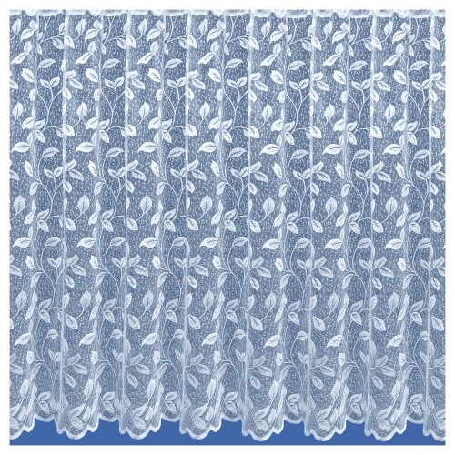 Jersey white leaf net curtain - net,