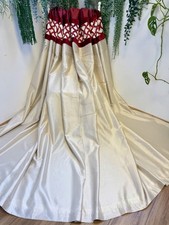 Cream Dark Red Embroidered