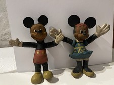 ‘Bendy’ Vintage Micky & Minnie Mouse. 60’s. Both worn, Loved, Still Bend!