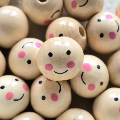 Pieces wooden beads 20mm - wooden,