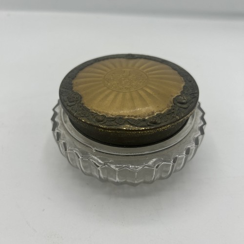 Vintage glass trinket jar with - vintage,