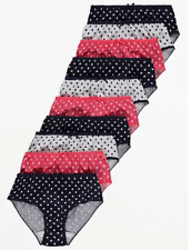 Girls Briefs Pink White Black Heart Print Knickers Underwear Pants 10 Pack 