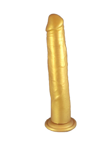 Gold member silicone dildo - gold,