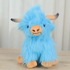 Highland Cow Blue Coo Cuddly Toy Plush 26cm Stuffed Scottish Scotland Gift UK