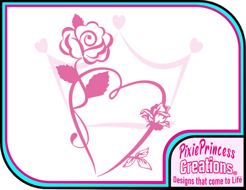 Flower rose heart - flower, vinyl