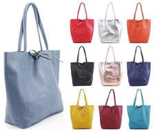 Ladies Soft Italian Real Leather Shopper Tote Bag Women Girls Shoulder Bag 