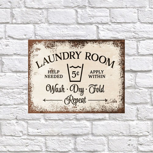 Laundry room retro - retro, tin