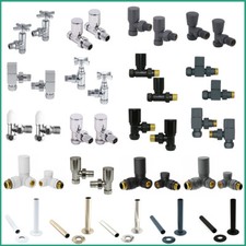 Angled Straight Corner Manual Radiator Valves Lockshield Valve Brass  1/2" x15mm