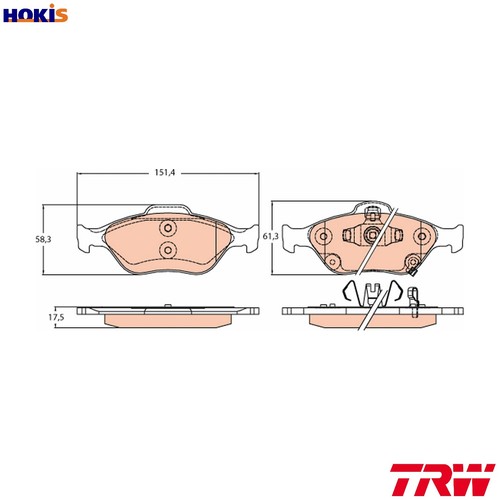 Brake pad set disc - disc,