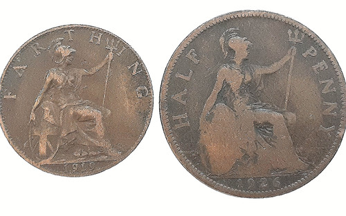 British half penny george - british,