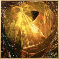 LUCIENNE BERTHON (1926-2012) HUGE SIGNED FRENCH ABSTRACT OIL BOARD - TERRE OCRE