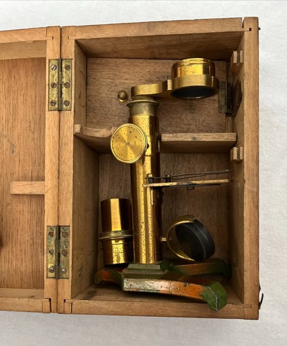 Microscope antique brass - -,