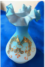 Bohemian Vase. Blue Satin
