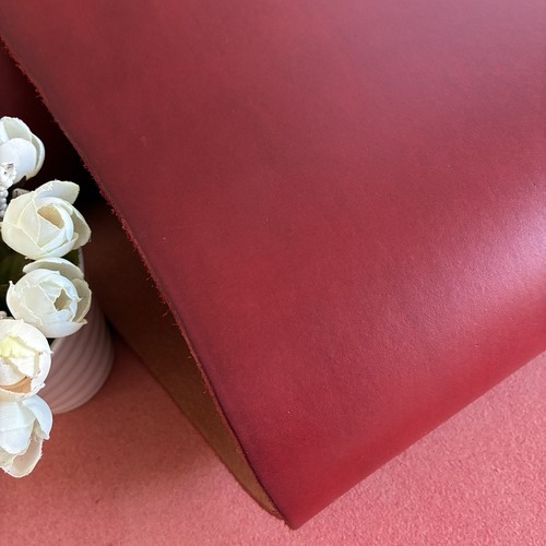 0mm thick red veg tan - red, smooth